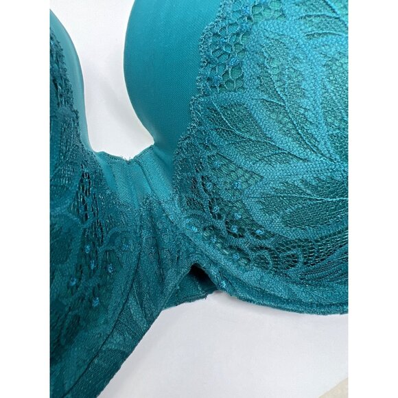 Auden Superstar Lightly Lined Bra Size 46C Full Coverage Lace Teal Intimates NEW - Picture 3 of 5
